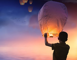 Sky Boy Balloon Shining Lantern Chinese Lanterns