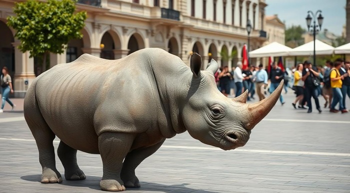 RINOCER ÎN ORAȘ